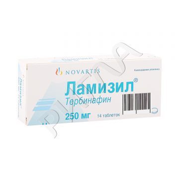 Ламизил таблетки 250мг №14 ** в аптеке Амурфармация