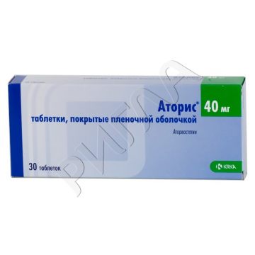 Аторис таблетки покрытые оболочкой 40мг №30 ** в аптеке Будь Здоров в городе Лянтор