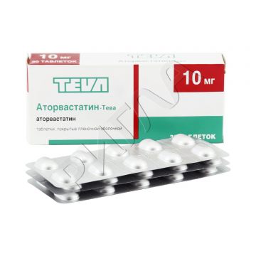 Аторвастатин-Тева таблетки 10мг №30 ** в аптеке Будь Здоров в городе Котельники