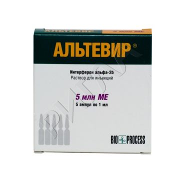 Альтевир (интерферон альфа-2b) раствор д/ин. 5млн.МЕ/мл 1мл №5 ** в аптеке Мосаптека