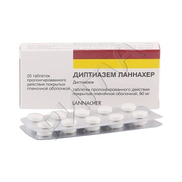 Дилтиазем Ланнахер ретард таблетки покрытые оболочкой 90мг №20 ** в аптеке Башфармация в городе Туймазы