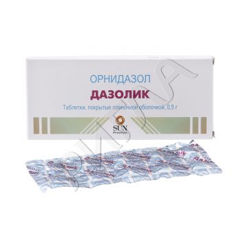 Дазолик (Орнидазол) таблетки покрытые оболочкой 0,5г №10 ** в аптеке Фармакон в городе Сюмси