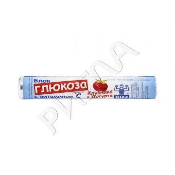 Блок Глюкоза вит.С/клубника/йогурт таблетки жевательные №18 в аптеке Апрель в городе Зерноград