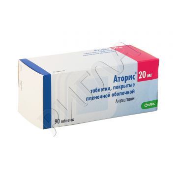 Аторис таблетки покрытые оболочкой 20мг №90 ** в аптеке Аптечный склад в городе Евпатория