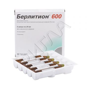 Берлитион 600 конц.д/раствора д/инф. 25мг/мл 24мл №5 ** в аптеке Айболит в городе Таганрог
