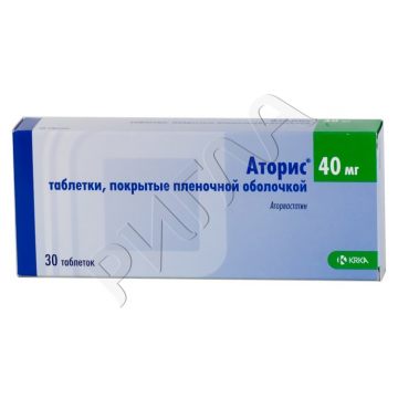 Аторис таблетки покрытые оболочкой 40мг №30 ** в аптеке Мелодия Здоровья в городе Ершов