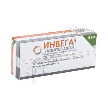 Инвега таблетки покрытые оболочкой пролонг. 3мг №28 ** в аптеке Планета здоровья в городе Санкт-Петербург