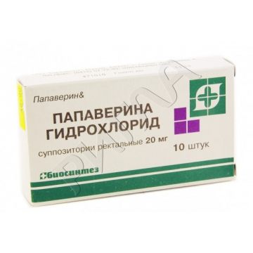 Папаверина г/хл супп. 20мг №10 в аптеке Будь Здоров в городе Великий Новгород