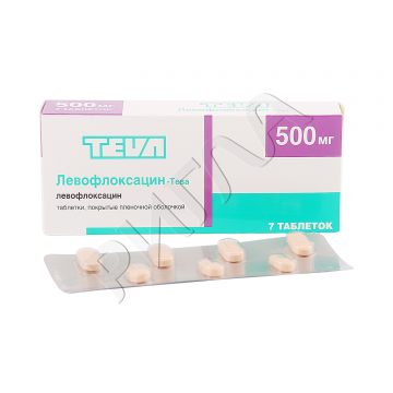 Левофлоксацин-Тева таблетки покрытые оболочкой 500мг №7 **